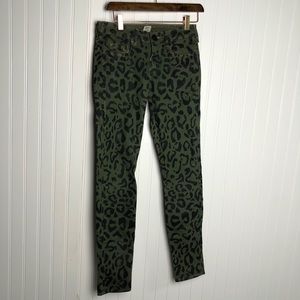 True religion green cheetah print skinny jeans